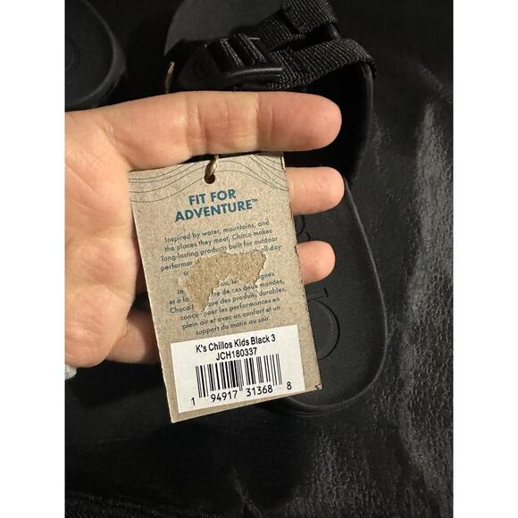 NEW Chacos Chillos Big Kids Black Slide Sandals, Sz 3, Unisex (C114) - Picture 5 of 6